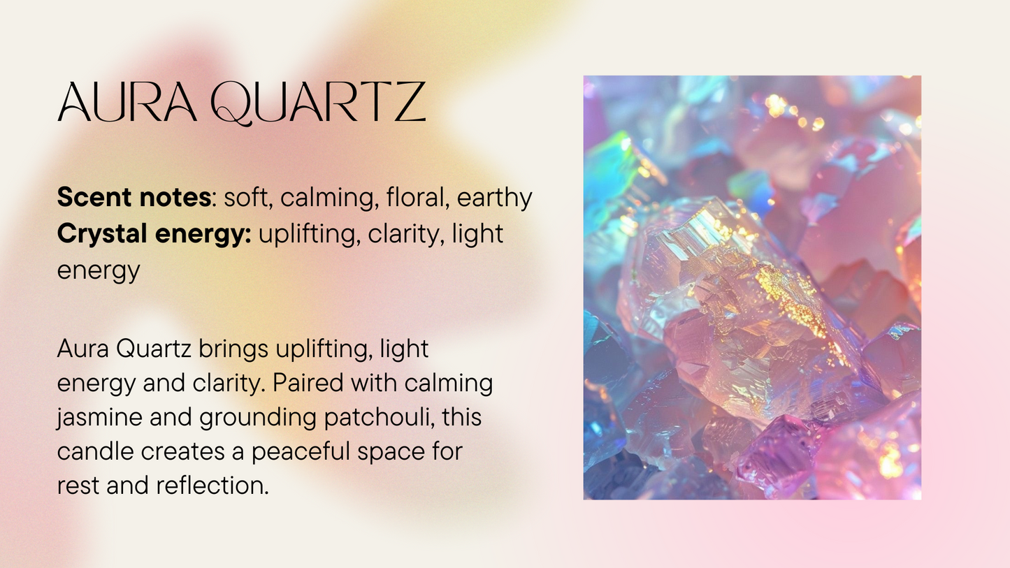 Aura Quartz Soywax Candle - Jasmine & Patchouli Scent