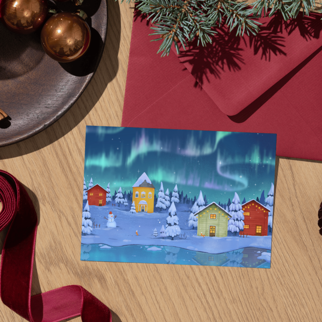 Winter Neighborhood postcard