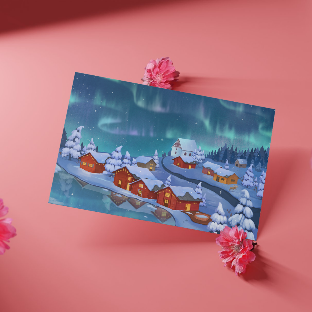 Winter Town postcard