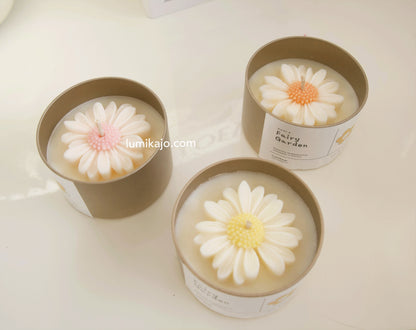 Daisy Candle - White Pastel Pink