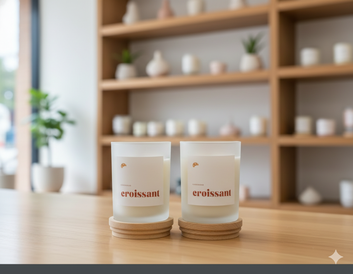 Croissant Scented Handmade Soywax Candle
