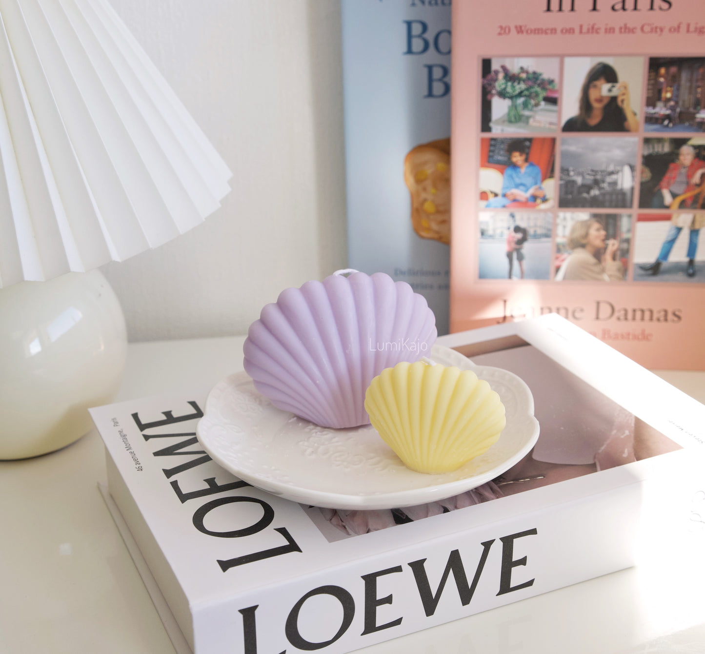 Pastel Shell Decor Candle