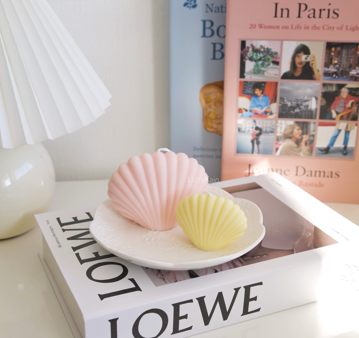 Pastel Shell Decor Candle